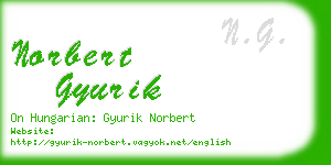 norbert gyurik business card